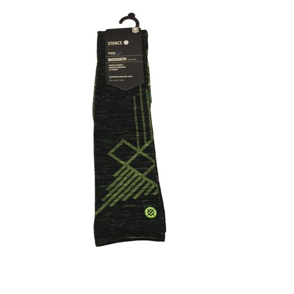 Stance BACKCOUNTRY TECHTRON Men's Medium 6-8.5 Black Green Wool Blend Socks - Picture 1 of 4
